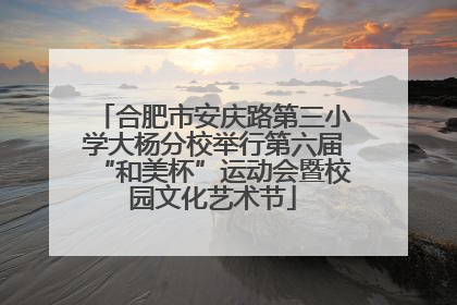 合肥市安庆路第三小学大杨分校举行第六届“和美杯”运动会暨校园文化艺术节
