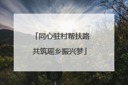同心驻村帮扶路 共筑瑶乡振兴梦