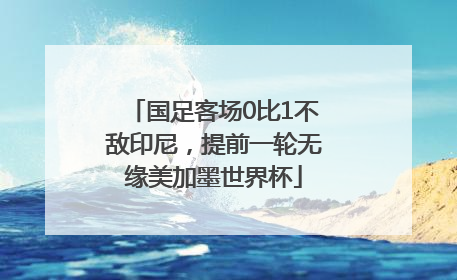 国足客场0比1不敌印尼，提前一轮无缘美加墨世界杯