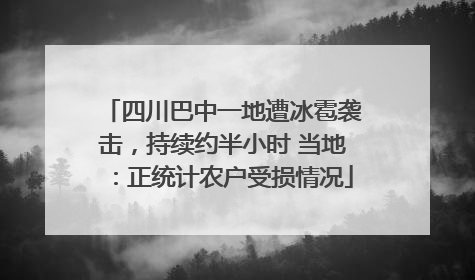 四川巴中一地遭冰雹袭击，持续约半小时 当地：正统计农户受损情况