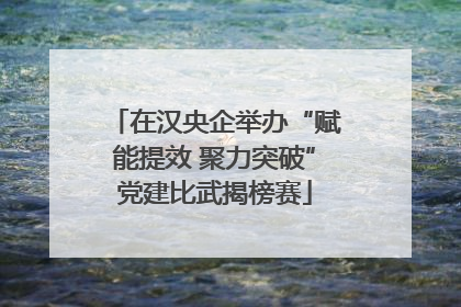 在汉央企举办“赋能提效 聚力突破”党建比武揭榜赛