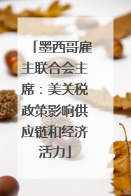 墨西哥雇主联合会主席：美关税政策影响供应链和经济活力