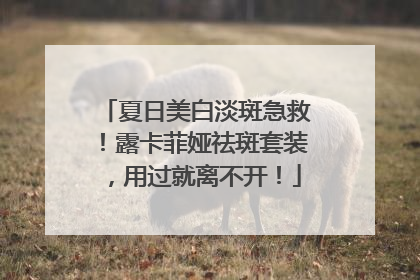 夏日美白淡斑急救！露卡菲娅祛斑套装，用过就离不开！