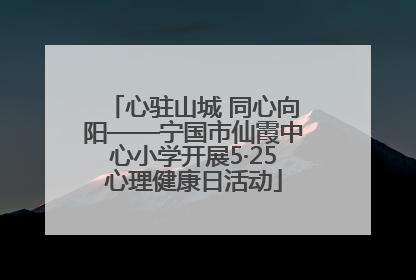心驻山城 同心向阳——宁国市仙霞中心小学开展5·25心理健康日活动