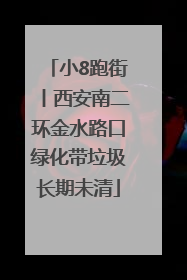 小8跑街丨西安南二环金水路口绿化带垃圾长期未清