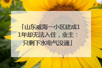 山东威海一小区建成11年却无法入住，业主：只剩下水电气没通