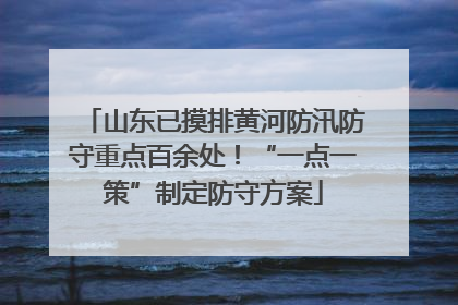 山东已摸排黄河防汛防守重点百余处！“一点一策”制定防守方案