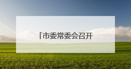市委常委会召开会议 韦韬主持