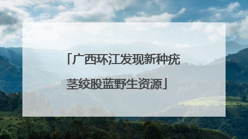 广西环江发现新种疣茎绞股蓝野生资源