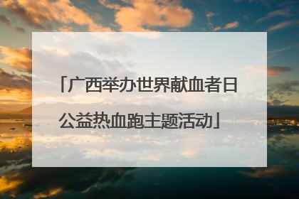 广西举办世界献血者日公益热血跑主题活动