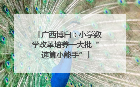 广西博白：小学数学改革培养一大批“速算小能手”