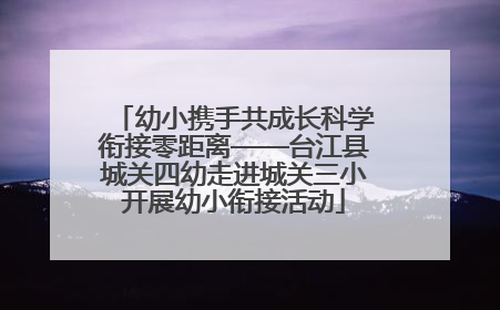 幼小携手共成长科学衔接零距离——台江县城关四幼走进城关三小开展幼小衔接活动