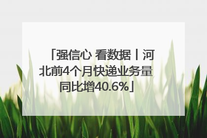 强信心 看数据丨河北前4个月快递业务量同比增40.6%