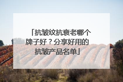抗皱纹抗衰老哪个牌子好？分享好用的抗皱产品名单