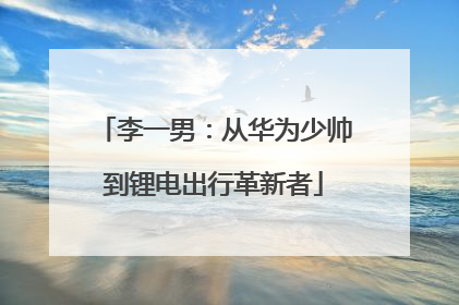 李一男：从华为少帅到锂电出行革新者