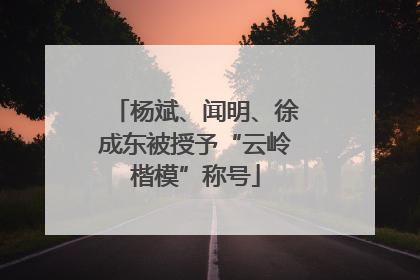 杨斌、闻明、徐成东被授予“云岭楷模”称号