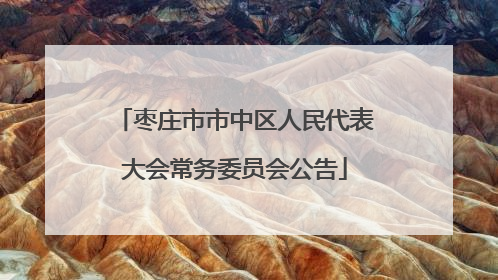 枣庄市市中区人民代表大会常务委员会公告