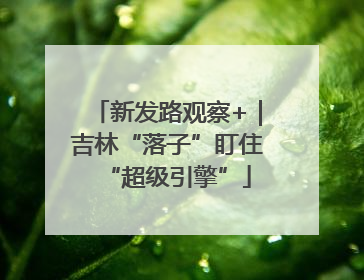 新发路观察+｜吉林“落子”盯住“超级引擎”