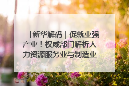 新华解码｜促就业强产业！权威部门解析人力资源服务业与制造业融合发展试点