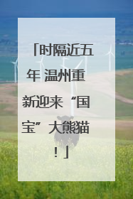 时隔近五年 温州重新迎来“国宝”大熊猫！
