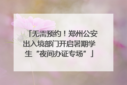 无需预约！郑州公安出入境部门开启暑期学生“夜间办证专场”