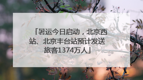 暑运今日启动，北京西站、北京丰台站预计发送旅客1374万人