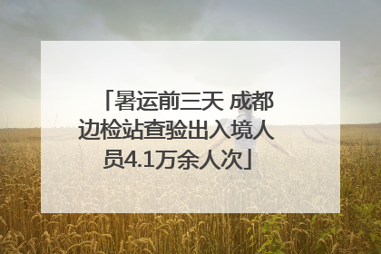 暑运前三天 成都边检站查验出入境人员4.1万余人次
