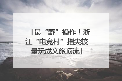 最“野”操作！浙江“电竞村”指尖较量玩成文旅顶流