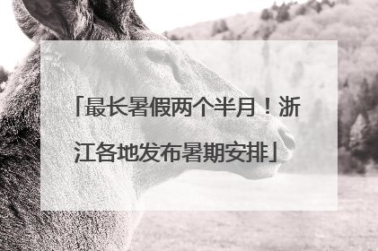 最长暑假两个半月！浙江各地发布暑期安排