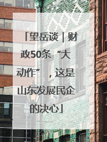 望岳谈｜财政50条“大动作”，这是山东发展民企的决心