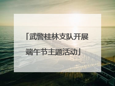 武警桂林支队开展端午节主题活动