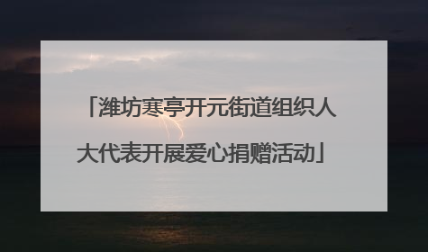 潍坊寒亭开元街道组织人大代表开展爱心捐赠活动