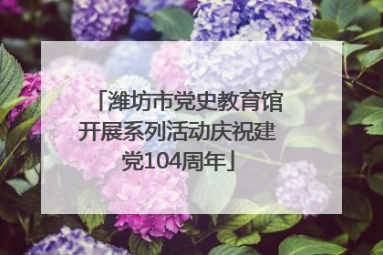潍坊市党史教育馆开展系列活动庆祝建党104周年