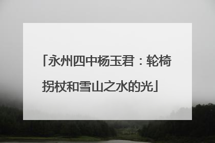 永州四中杨玉君：轮椅拐杖和雪山之水的光