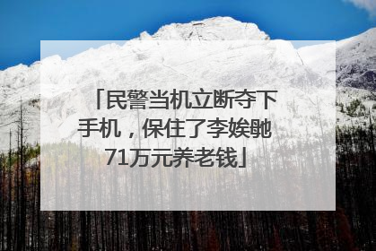 民警当机立断夺下手机，保住了李娭毑71万元养老钱