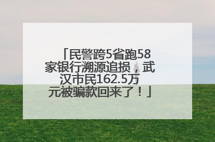 民警跨5省跑58家银行溯源追损，武汉市民162.5万元被骗款回来了！