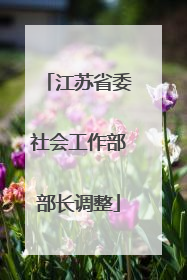 江苏省委社会工作部部长调整