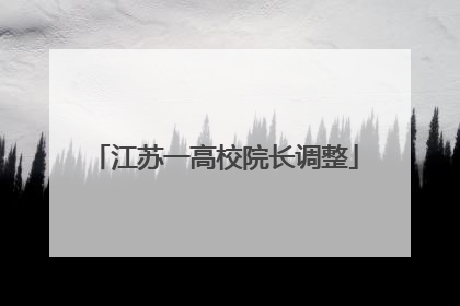 江苏一高校院长调整