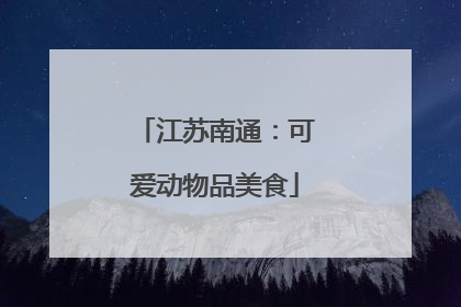 江苏南通：可爱动物品美食