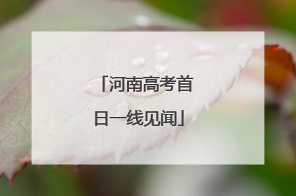 河南高考首日一线见闻