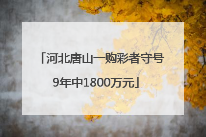 河北唐山一购彩者守号9年中1800万元
