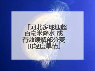 河北多地迎超百毫米降水 或有效缓解部分麦田轻度旱情
