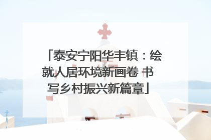 泰安宁阳华丰镇：绘就人居环境新画卷 书写乡村振兴新篇章