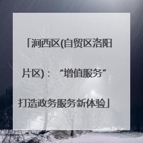 涧西区(自贸区洛阳片区)：“增值服务”打造政务服务新体验