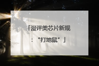 漫评美芯片新规：“打地鼠”