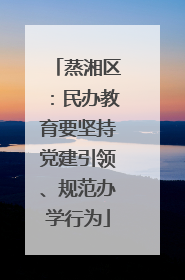 蒸湘区：民办教育要坚持党建引领、规范办学行为