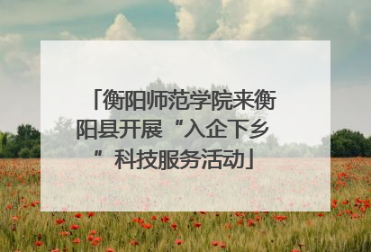 衡阳师范学院来衡阳县开展“入企下乡”科技服务活动
