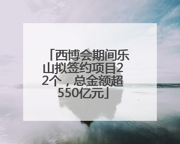西博会期间乐山拟签约项目22个，总金额超550亿元