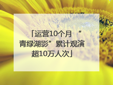 运营10个月 “青绿湖影”累计观演超10万人次