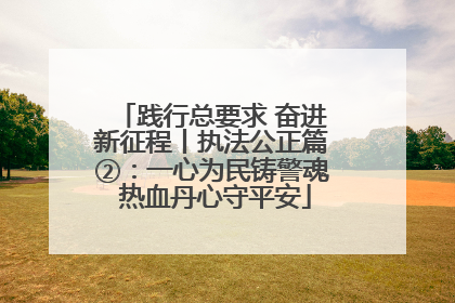 践行总要求 奋进新征程丨执法公正篇②：一心为民铸警魂 热血丹心守平安
